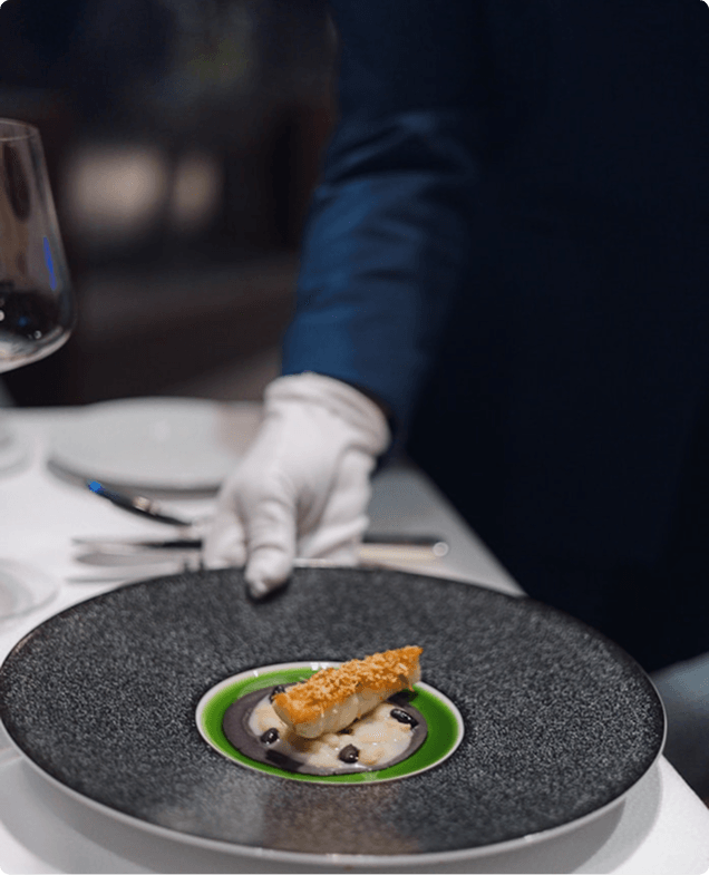 Chef serving